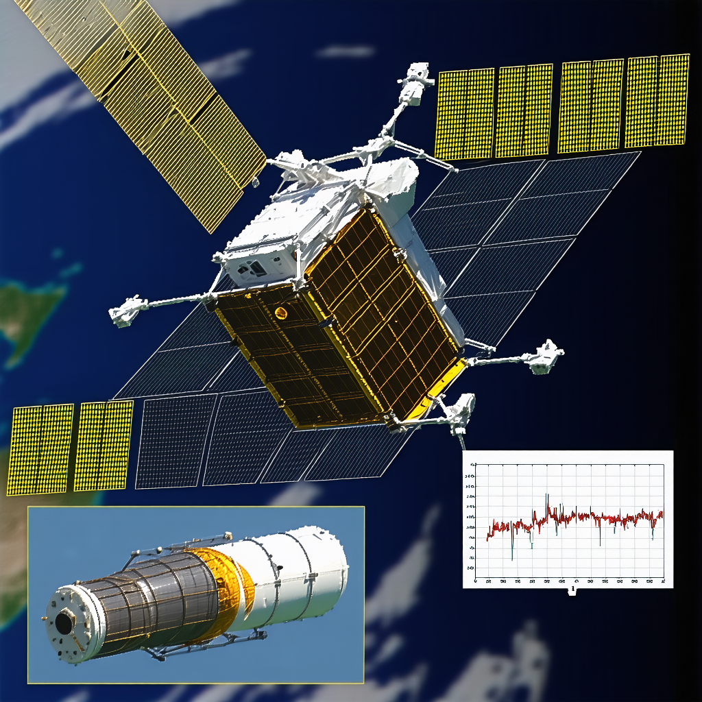 A Space Shuttle With A Large Satellite On Top Of It