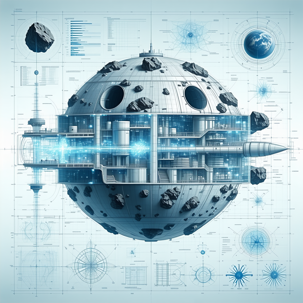 futuristic drawing space station