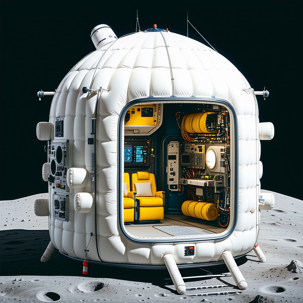 white, round, futuristic-looking spacecraft