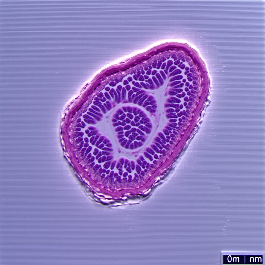 A Close-up Of A Purple Tissue, Possibly A Piece Of A Lung Or A Blood Vessel