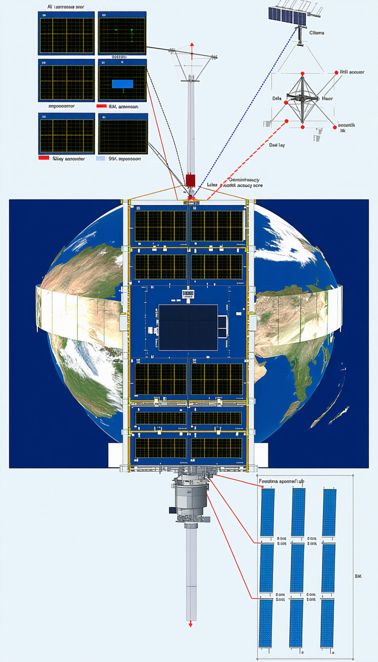 The Image Is A Diagram Of A Space Station, Showing The Various Components And Their Functions