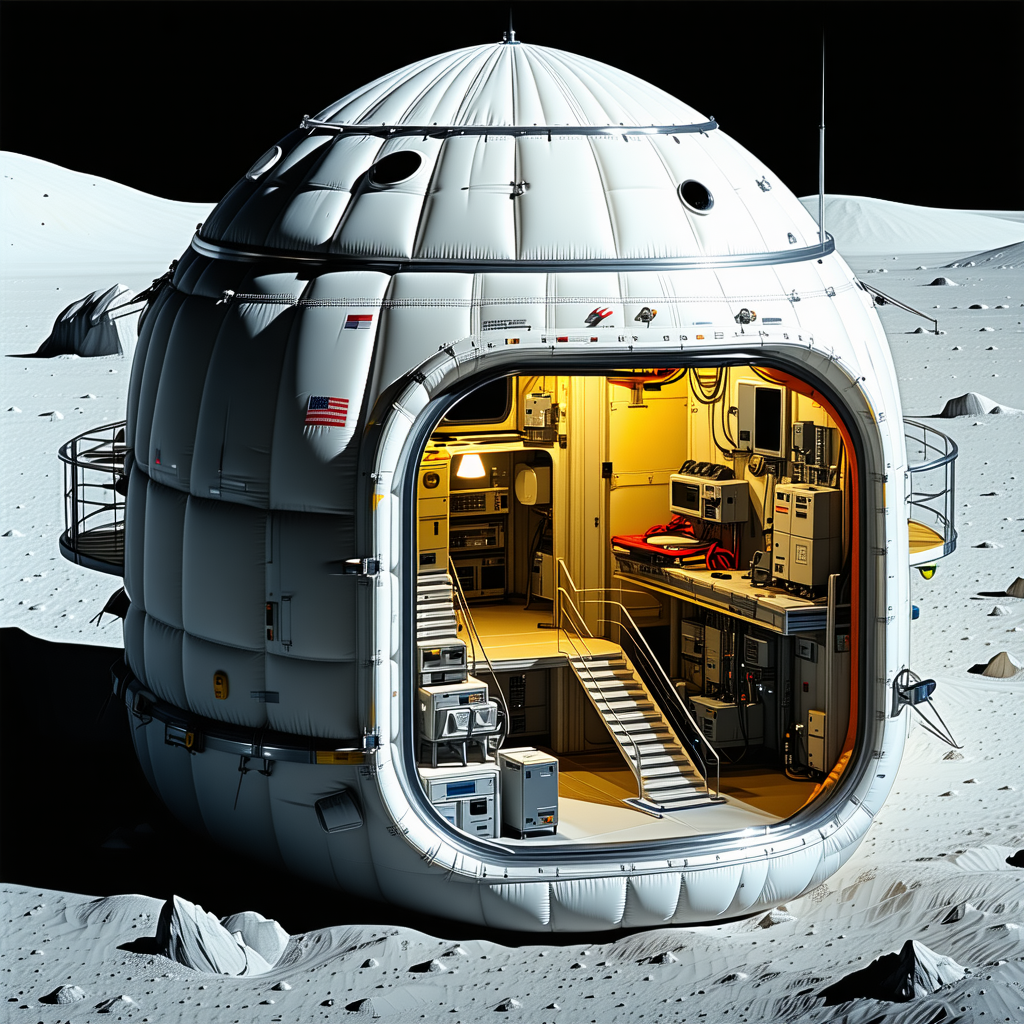 A Large White Dome-shaped Structure, Which Appears To Be A Space Station Or A Spacecraft