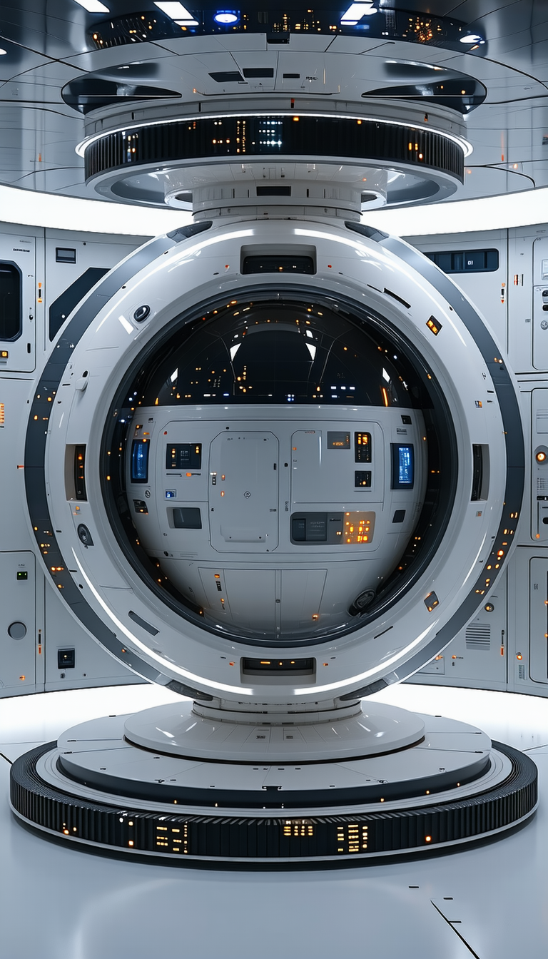 A Large, White, Circular Spacecraft With A Hollow Center
