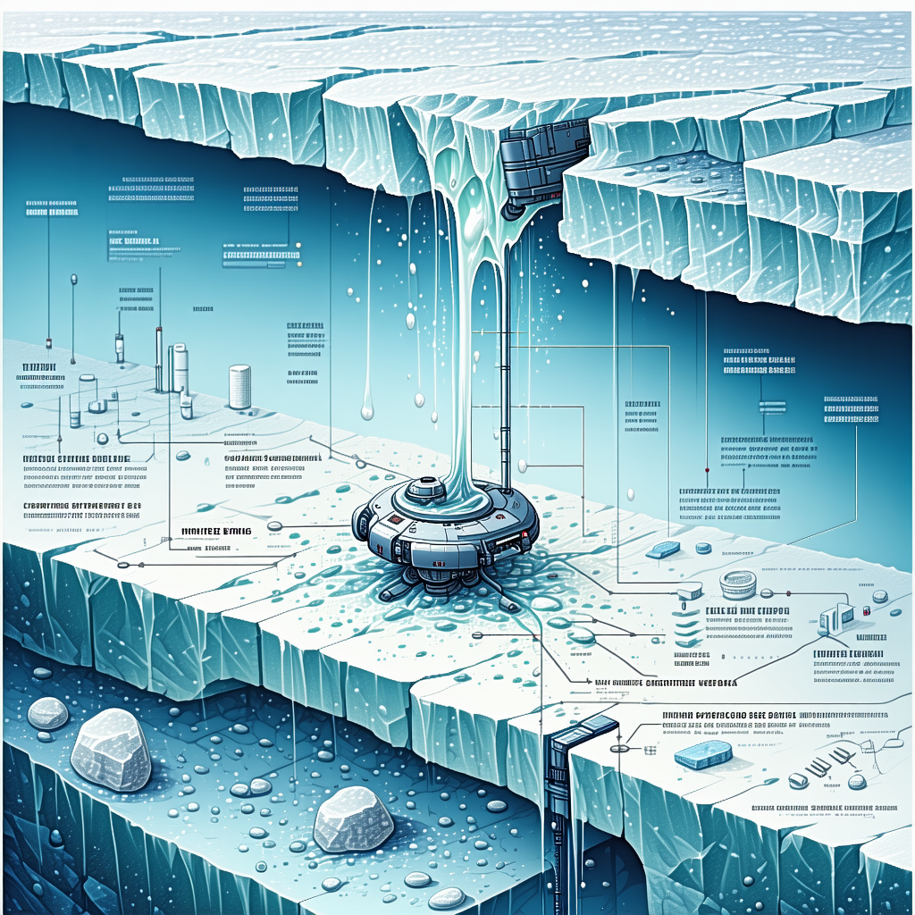 The Image Is A Blue And White Illustration Of A Submarine, With Various Parts Labeled