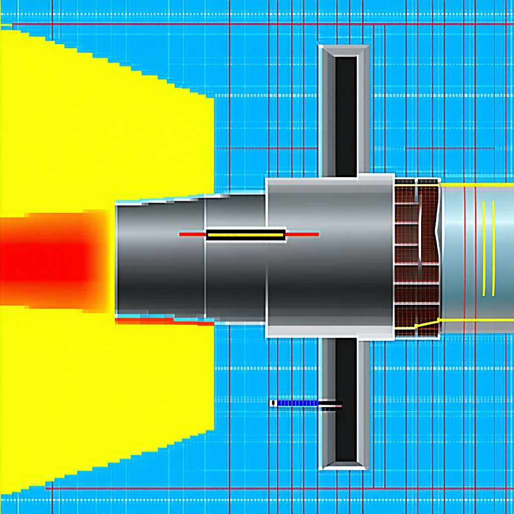 A Blue And Yellow Light Is Shining On A Metal Object