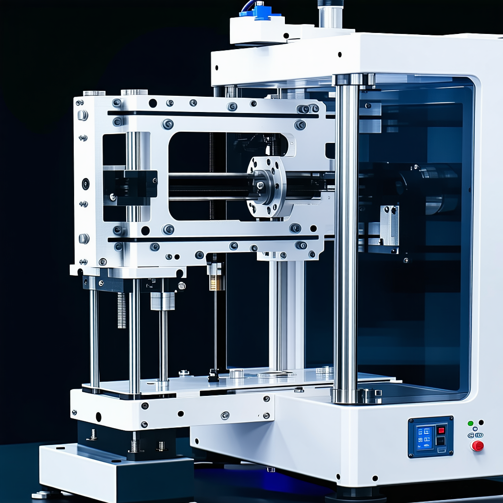 A White Machine With A Blue Light On It