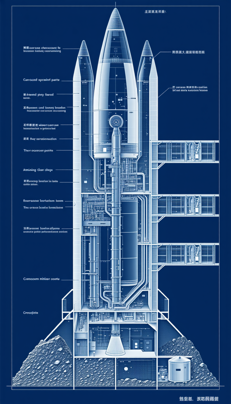 A Blue Diagram Shows The Inside Of A Space Shuttle