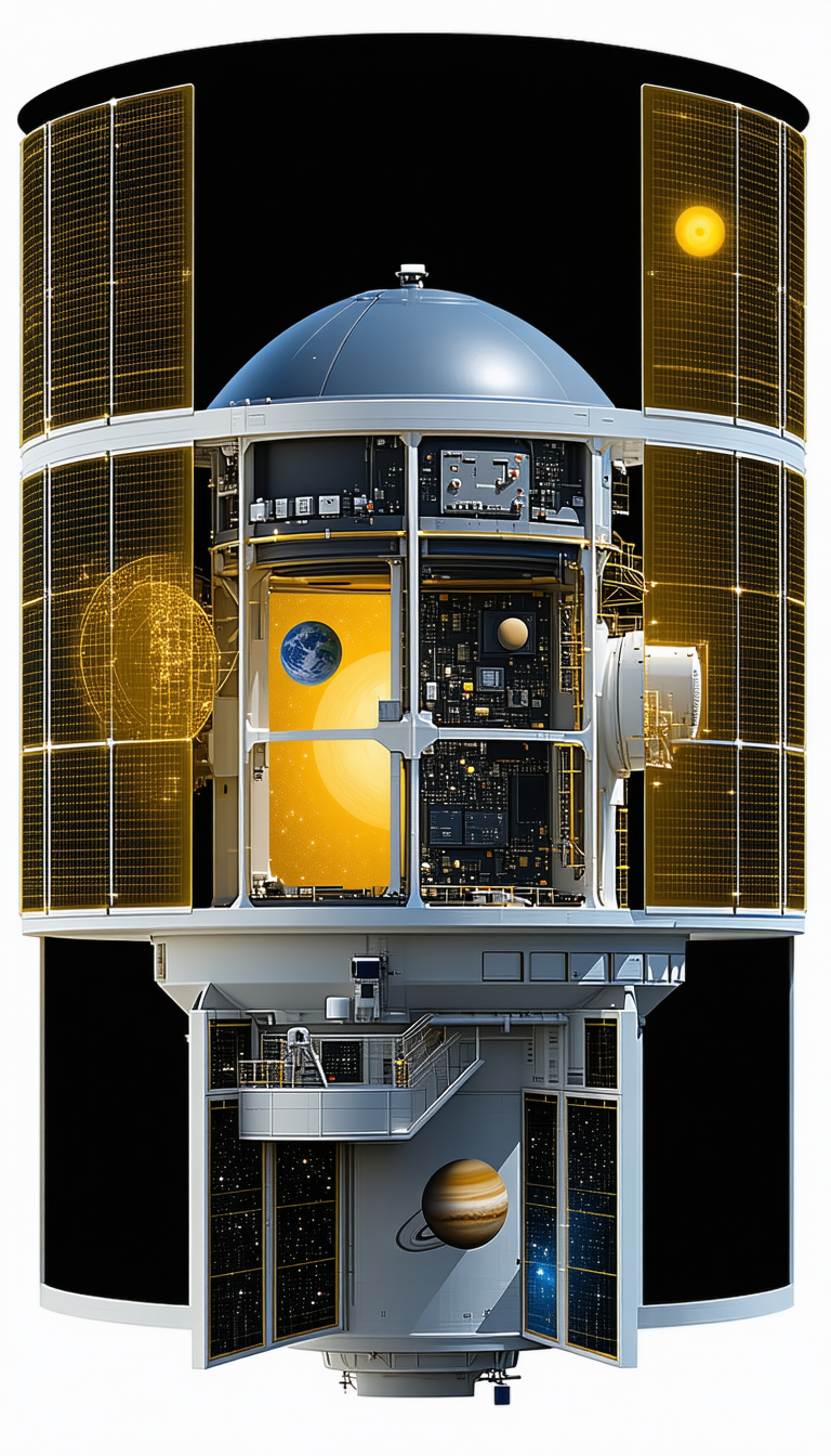 large satellite shown close-up view