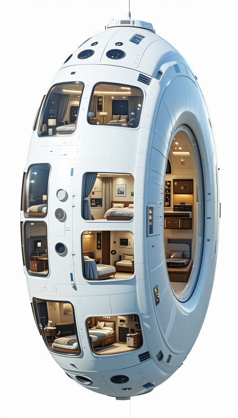 A Futuristic, Circular Spacecraft With A Large
