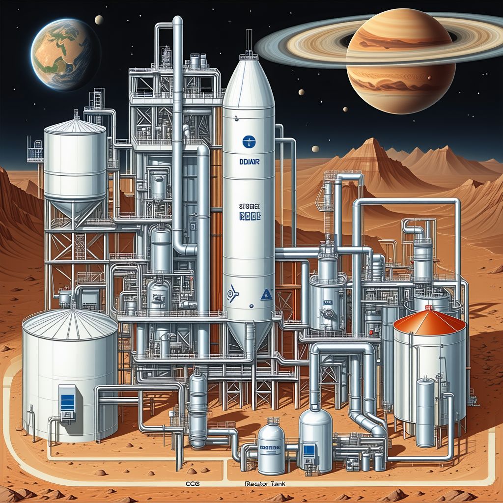 colorful detailed illustration space station
