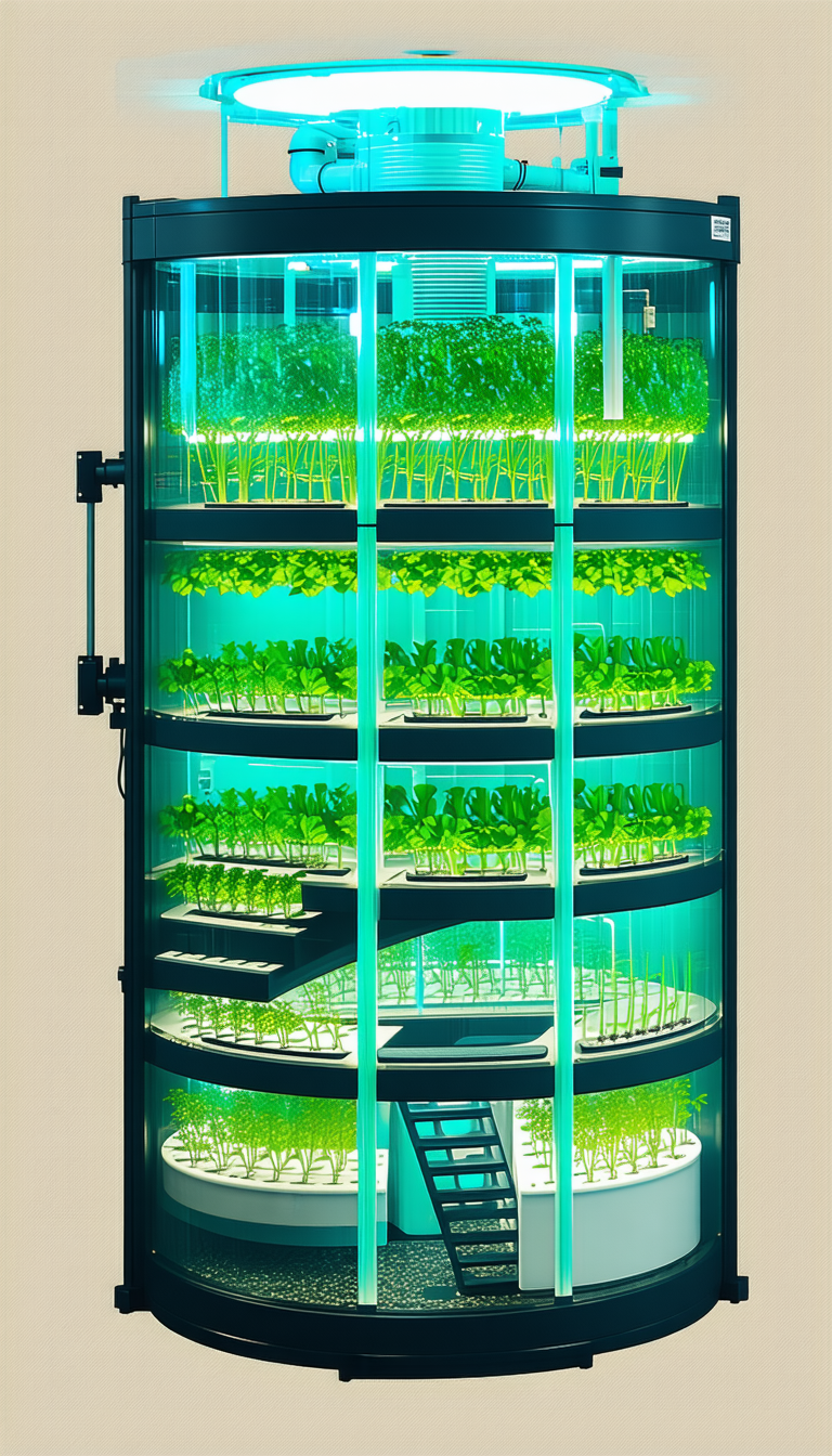 A Large, Multi-tiered Greenhouse Filled With Various Plants