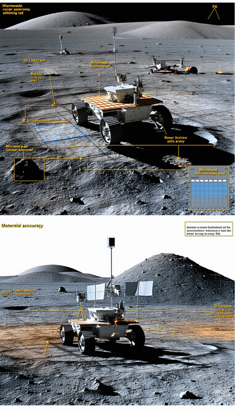 A Rover On A Dirt Surface, With A Large Dome-shaped Structure In The Background