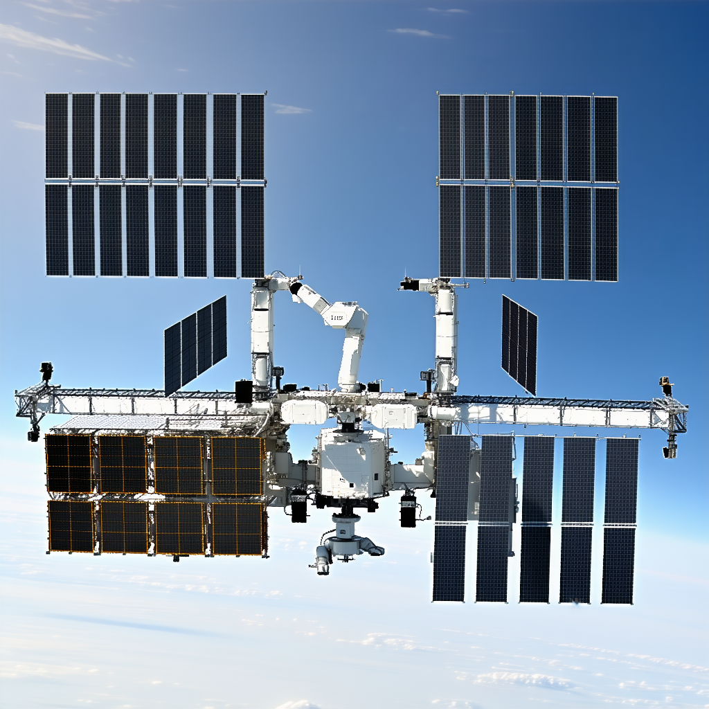 A Space Shuttle With A Large Satellite Attached To Its Side