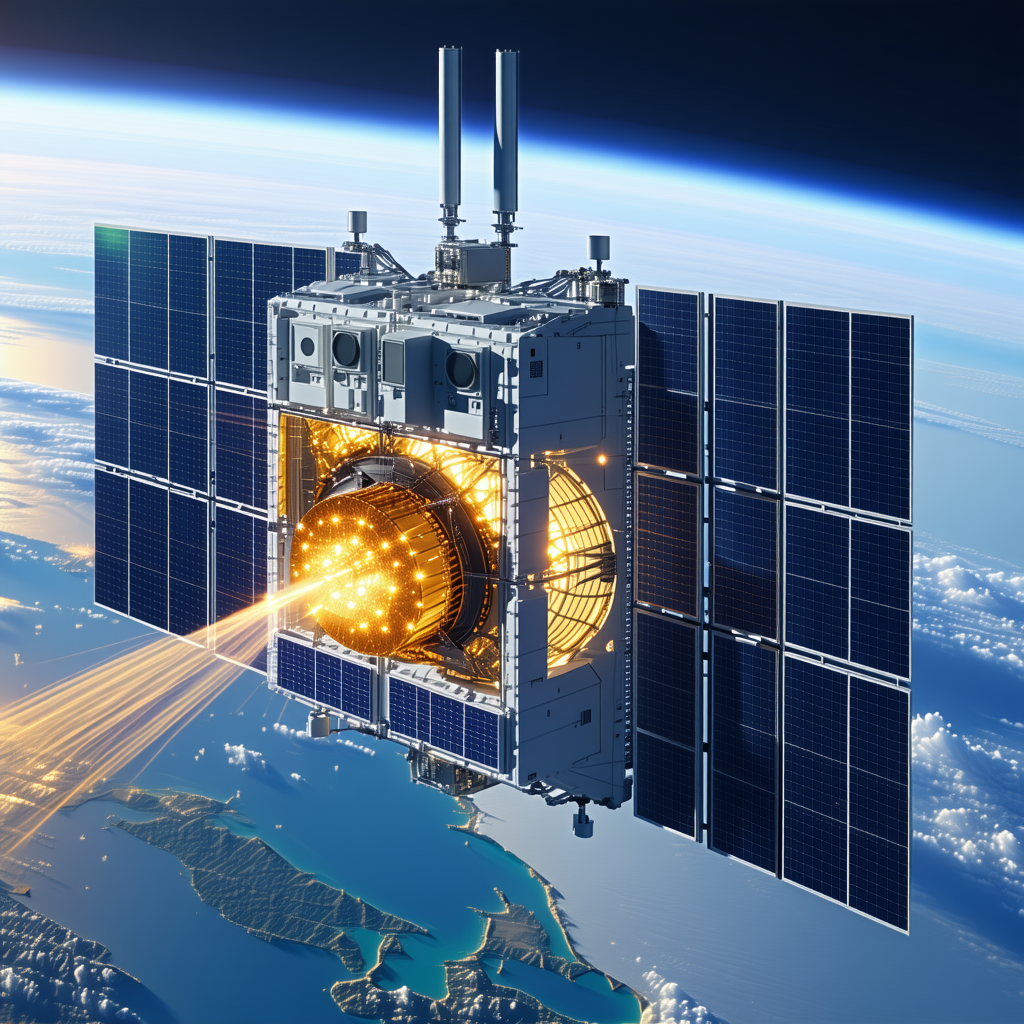 A Spacecraft With A Large Dome On Top, Flying Through The Sky