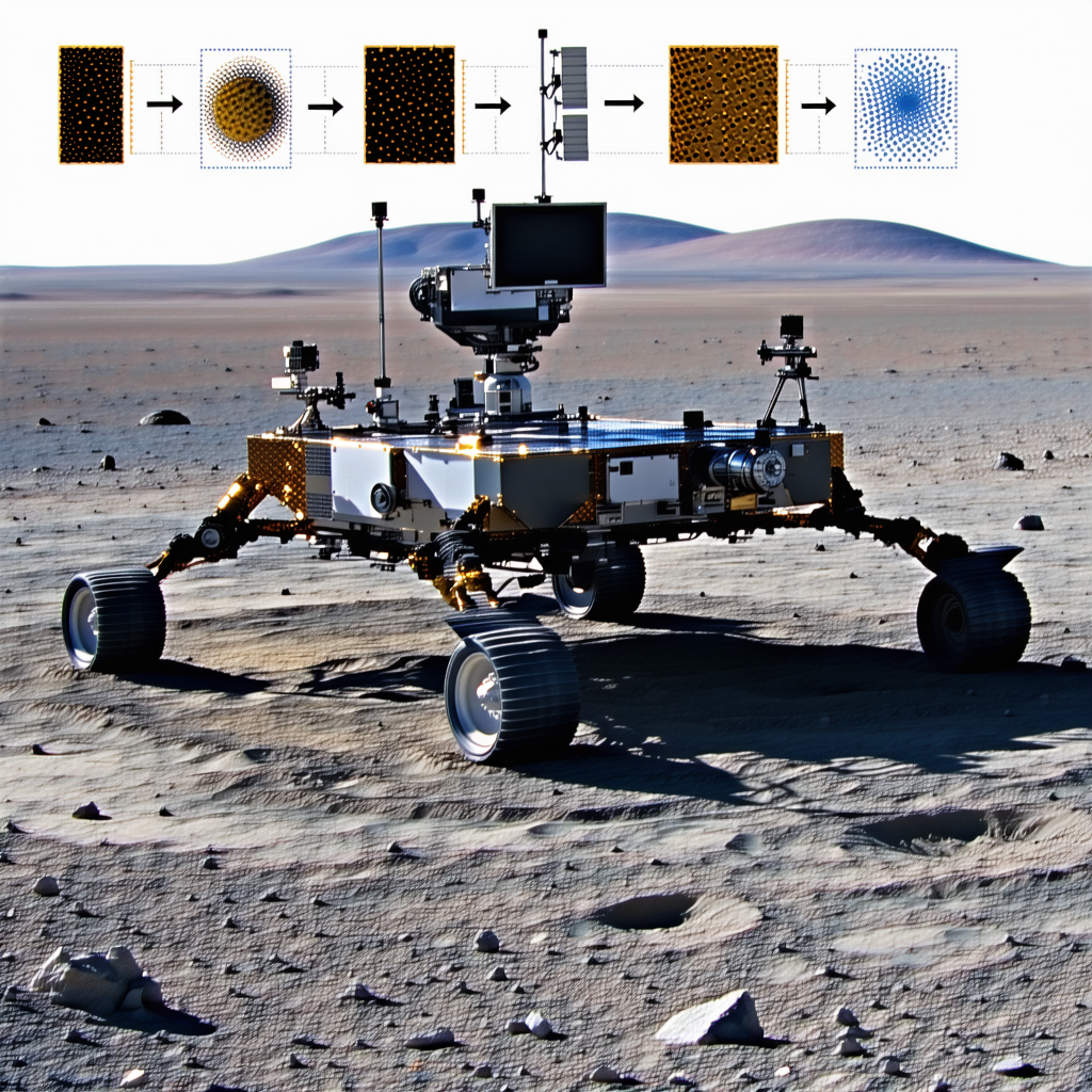 A Robotic Vehicle Is Sitting On A Rocky Surface, Possibly On The Moon