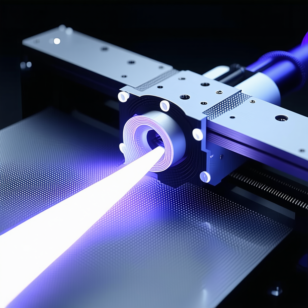 A Blue Laser Is Cutting Through A Piece Of Metal, Creating A Hole In The Middle