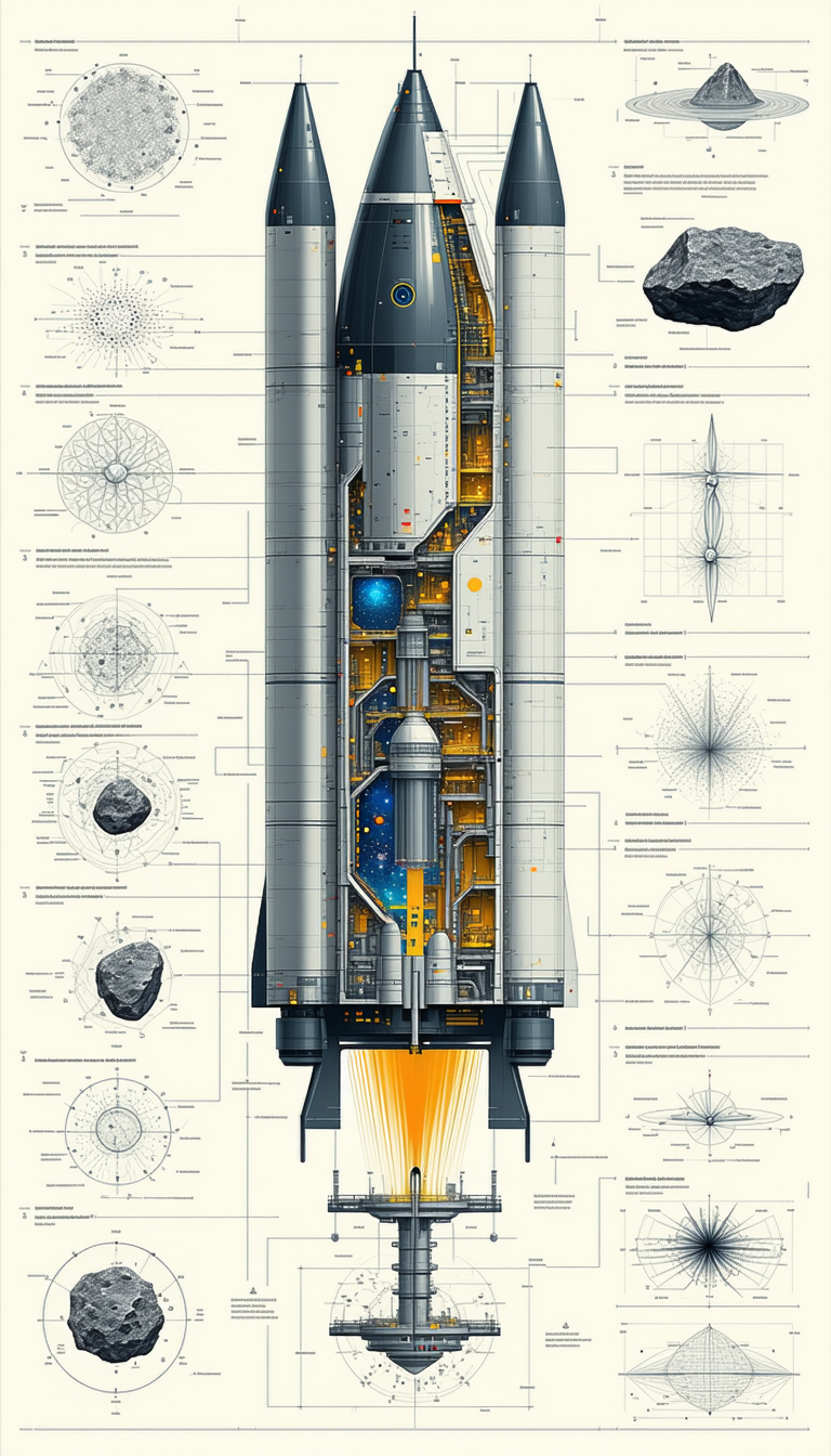 detailed illustration rocket ship