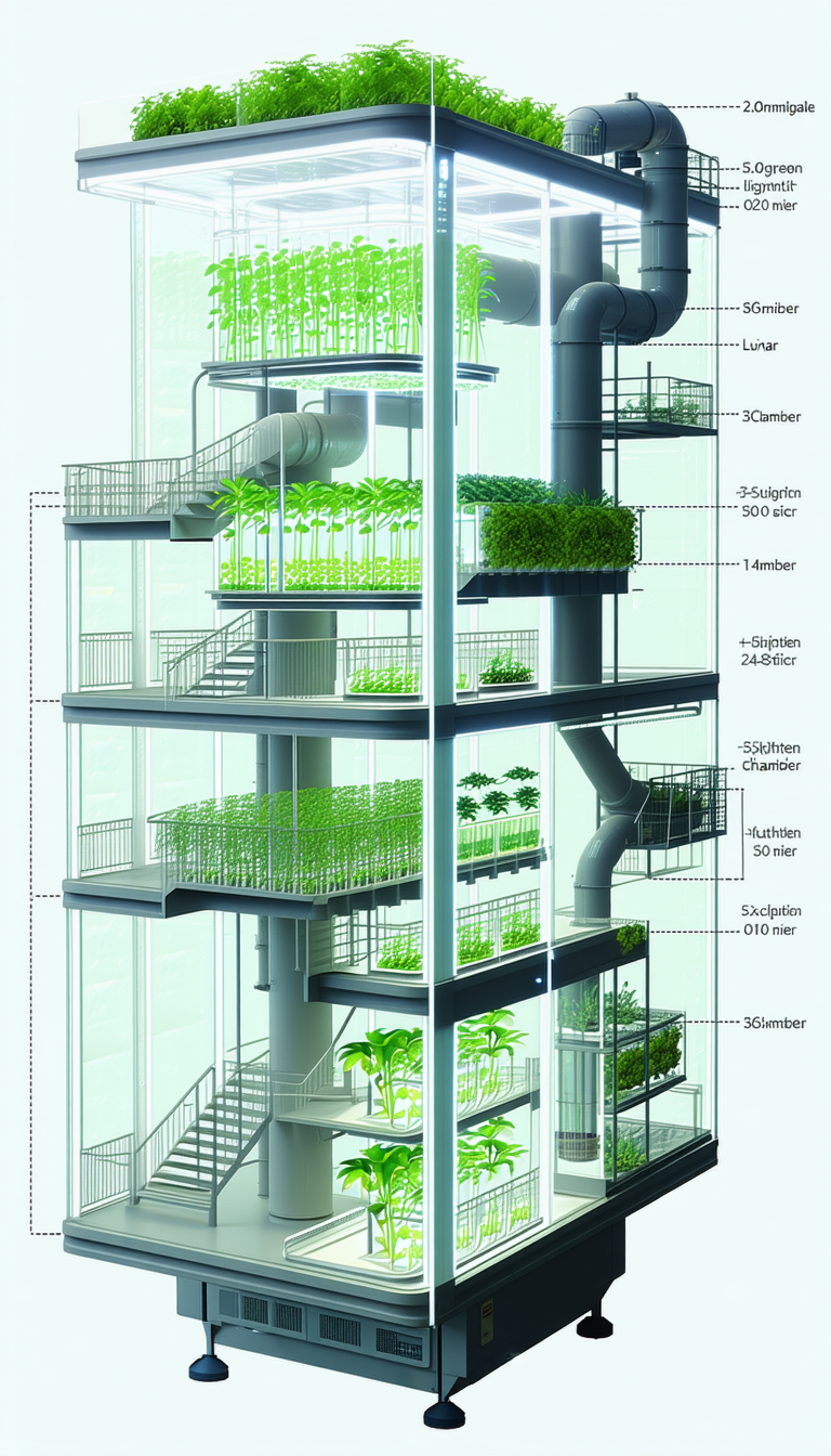 A Large, Multi-level Building With A Variety Of Plants Growing On Each Floor