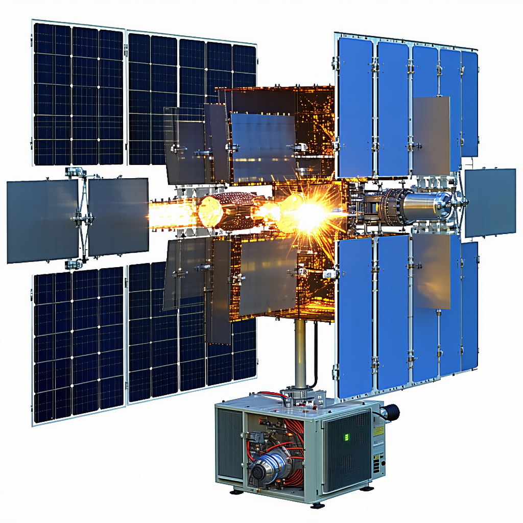 A Large, Multi-faceted Satellite With A Solar Panel On Its Side