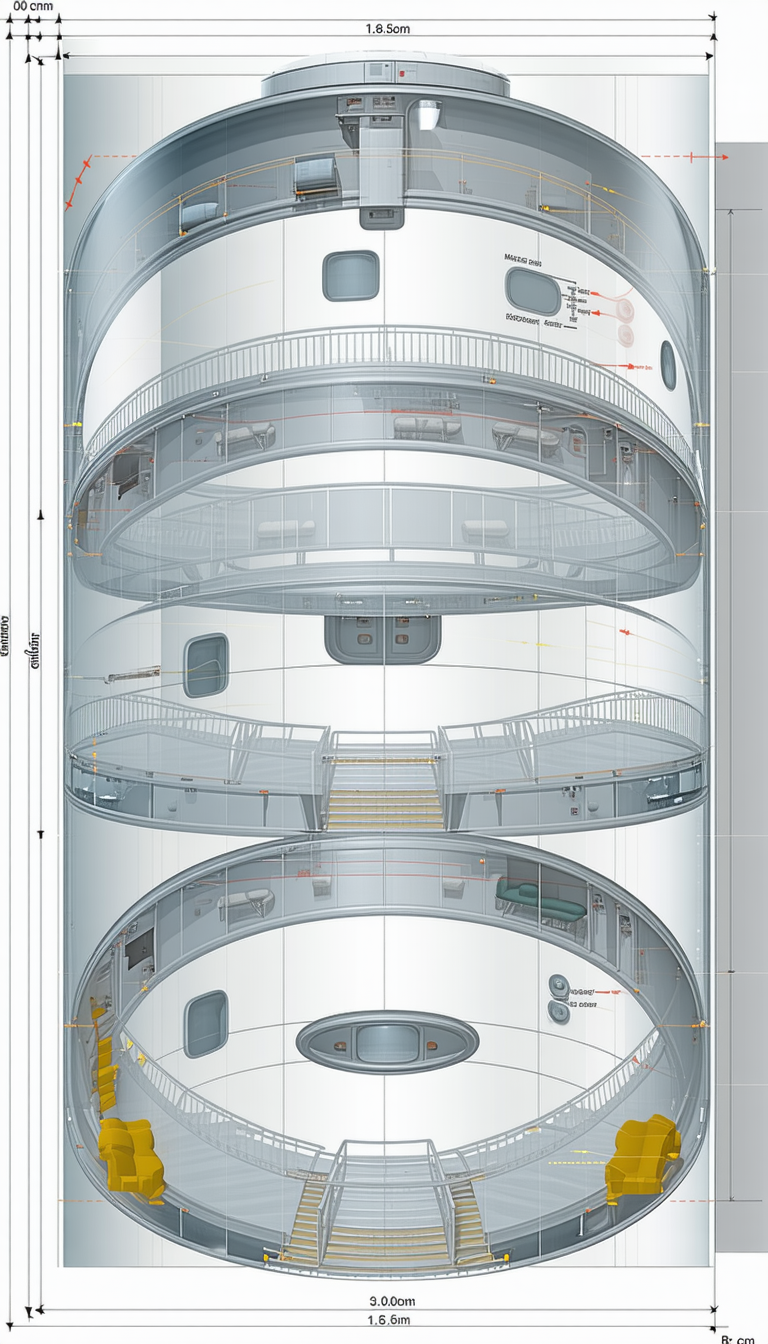 A Large, White, Circular Structure Is Shown In A Computer-generated Image