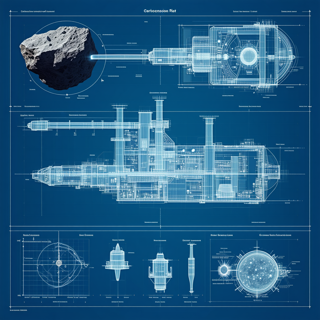 A Blue And White Drawing Of A Space Ship Is Displayed On A Page