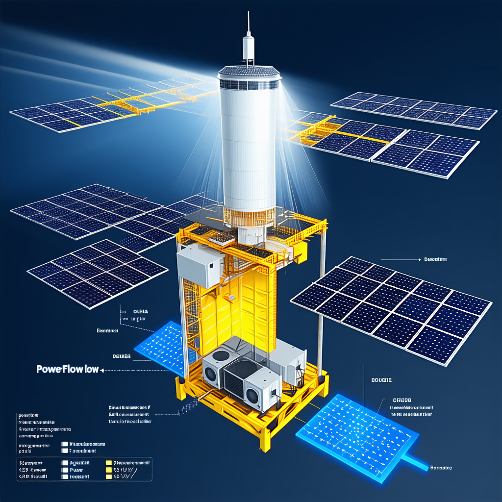 The Image Is A Detailed Diagram Of A Solar Power Station