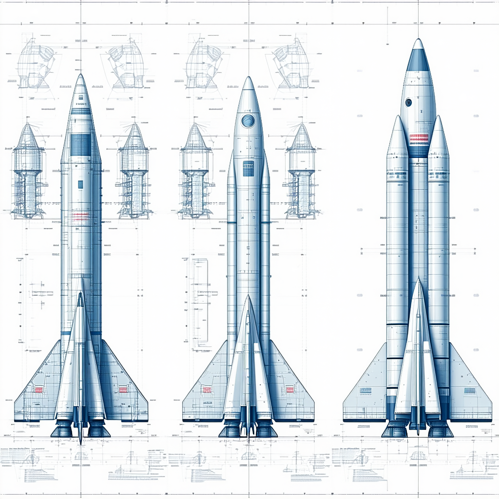 A Series Of Blue And White Space Shuttles Are Shown In A Diagram