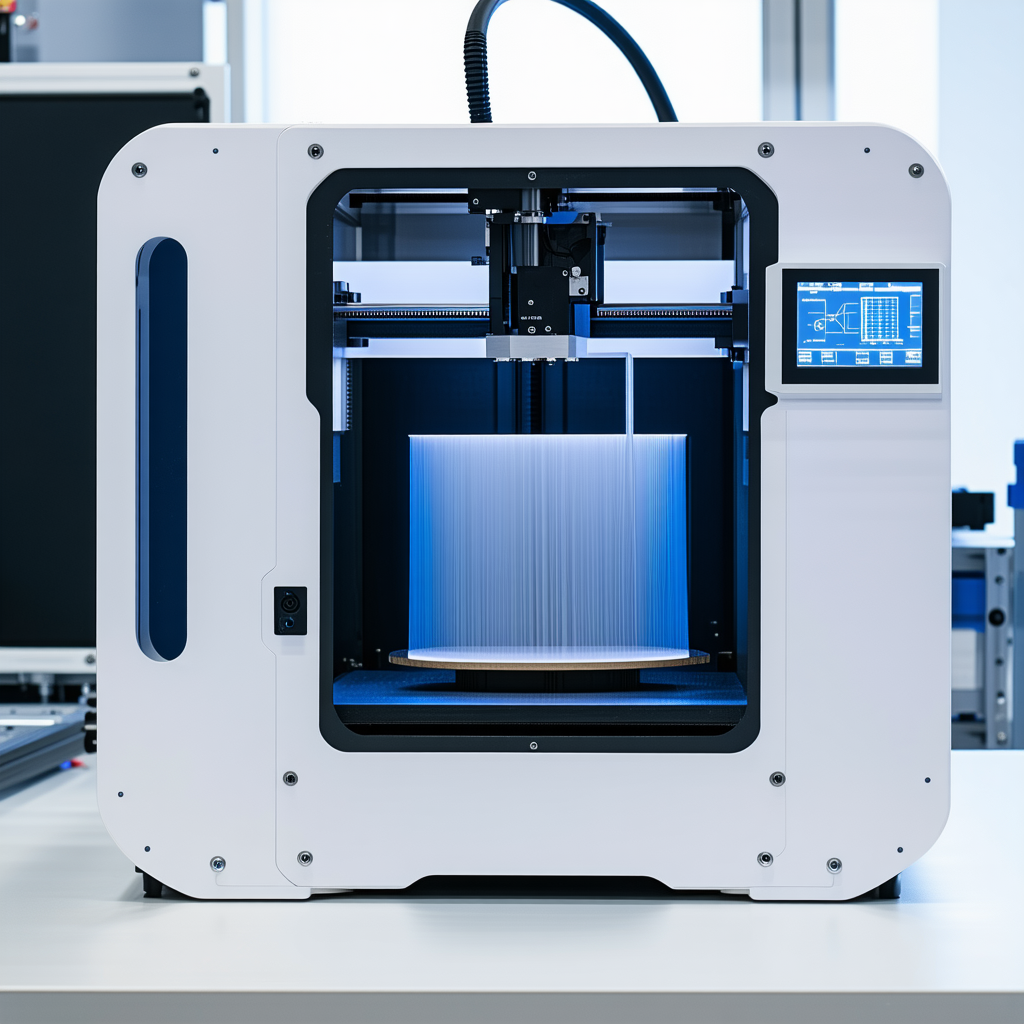 A White 3d Printer Is Sitting On A Table, Ready To Print