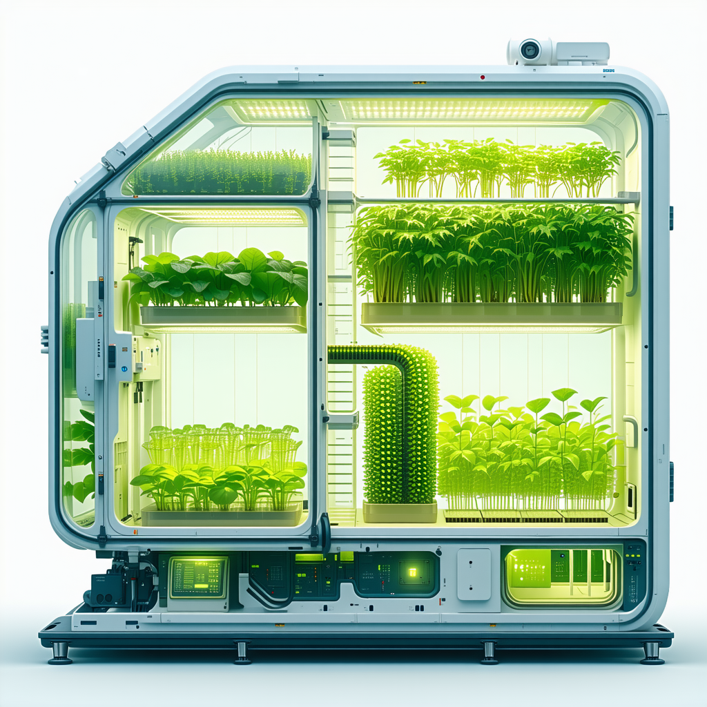 A Large, Futuristic-looking Greenhouse Filled With Various Plants