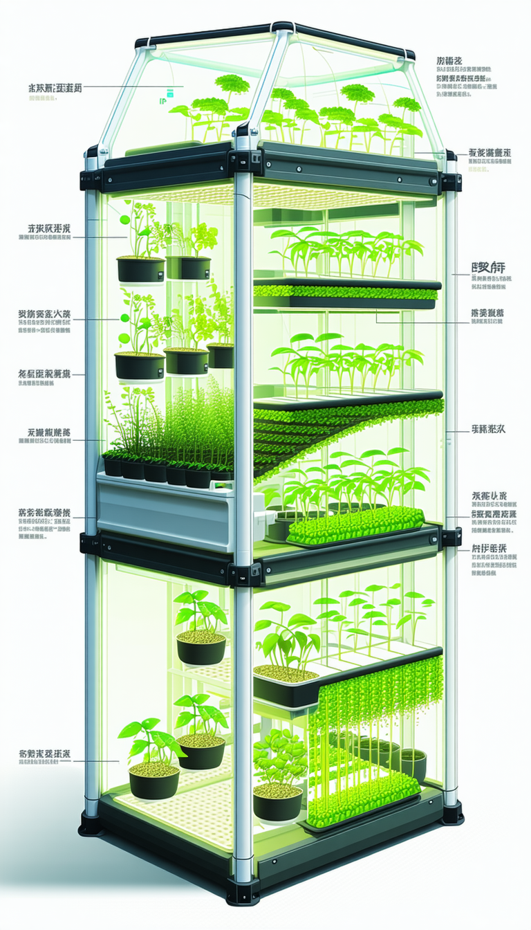 A Large Display Case Filled With Various Plants