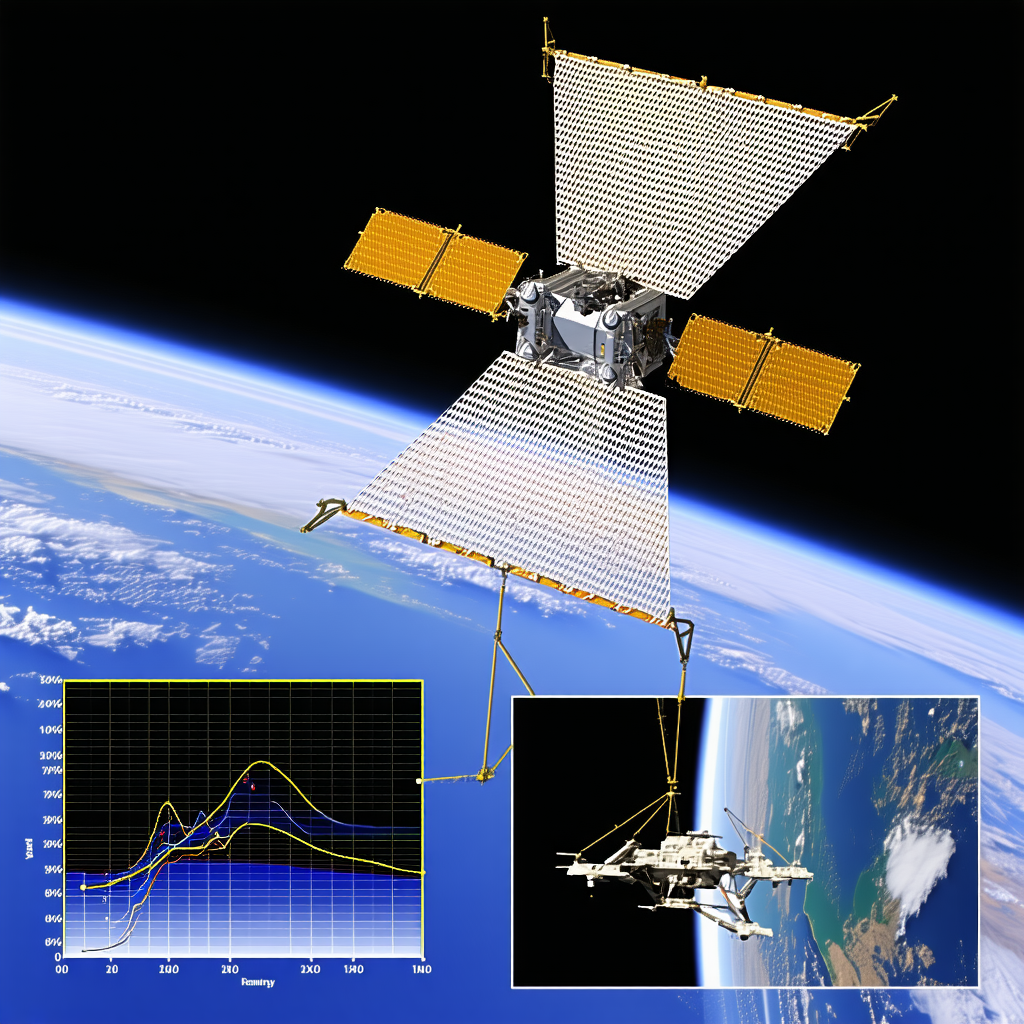 A Spacecraft, Possibly A Satellite, Flying Over A Blue Planet