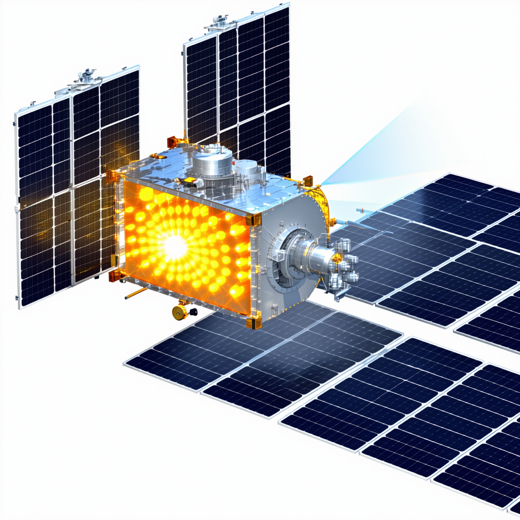 A Spacecraft With A Solar Panel On Its Side