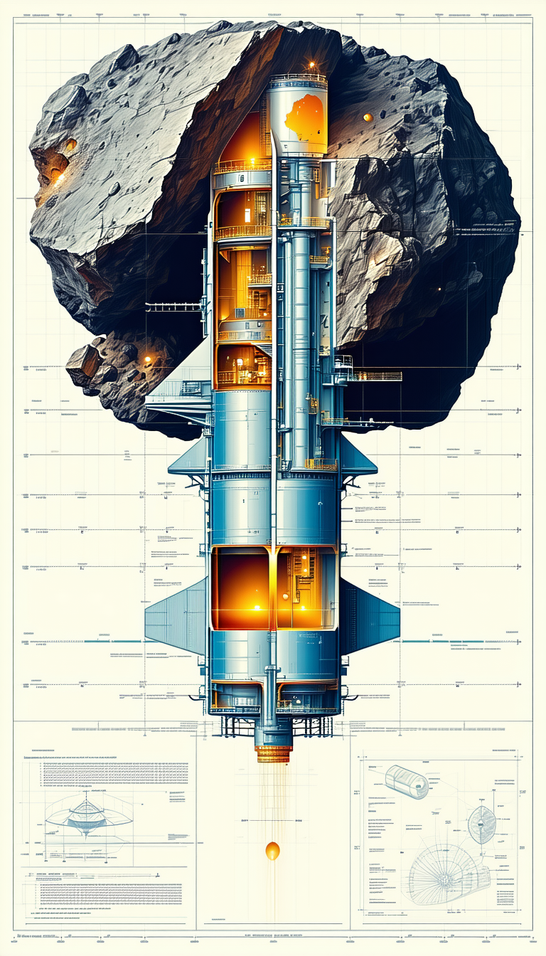 A Large Blue Structure Is Shown In A Drawing, With A Smaller Blue Structure Inside Of It