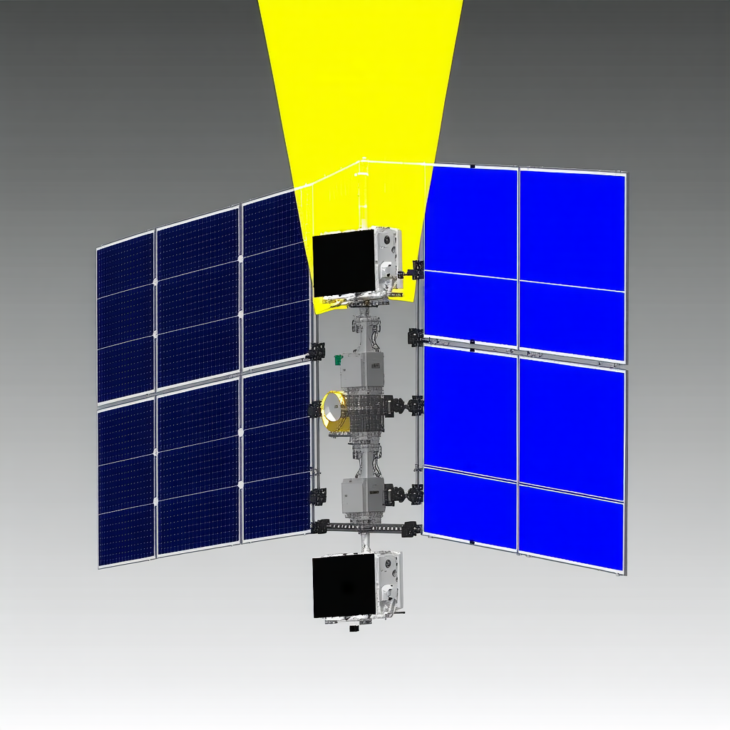 A Spacecraft With A Solar Panel On Its Side