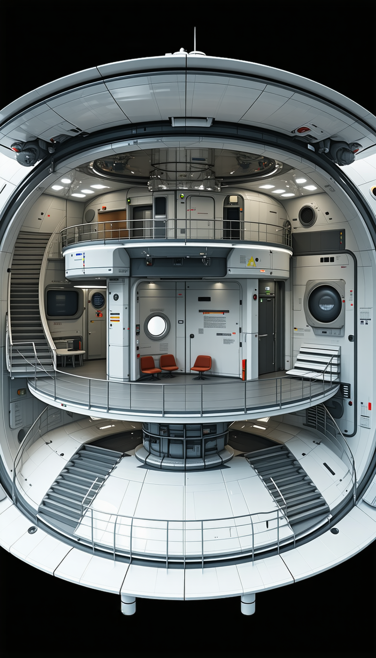 In The Image, There Is A Large, Open Space With A Circular Design