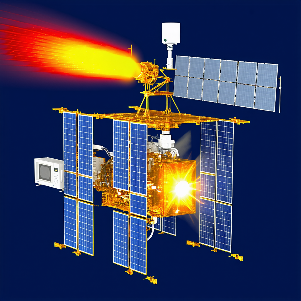 A Spacecraft With A Large Solar Panel On Its Side