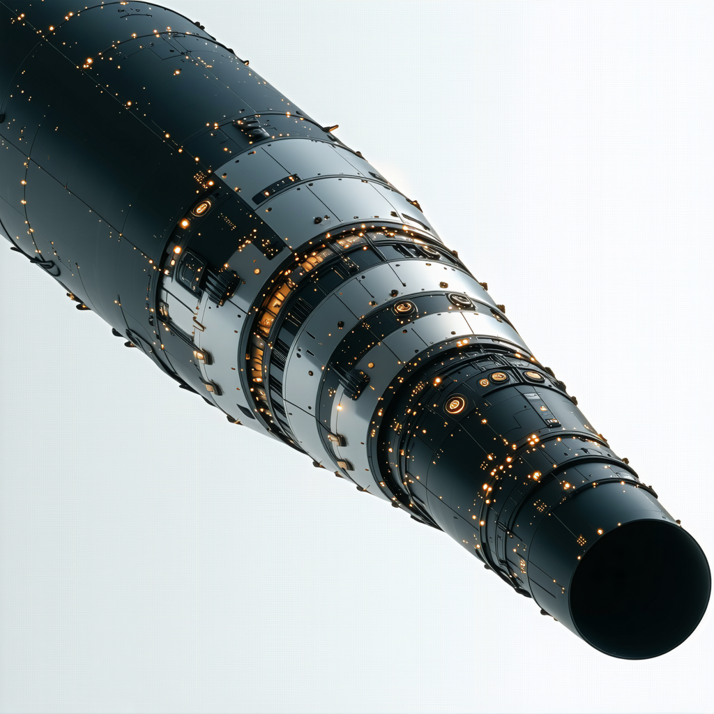A Large, Black, And Shiny Cylinder With A Hole In The Middle