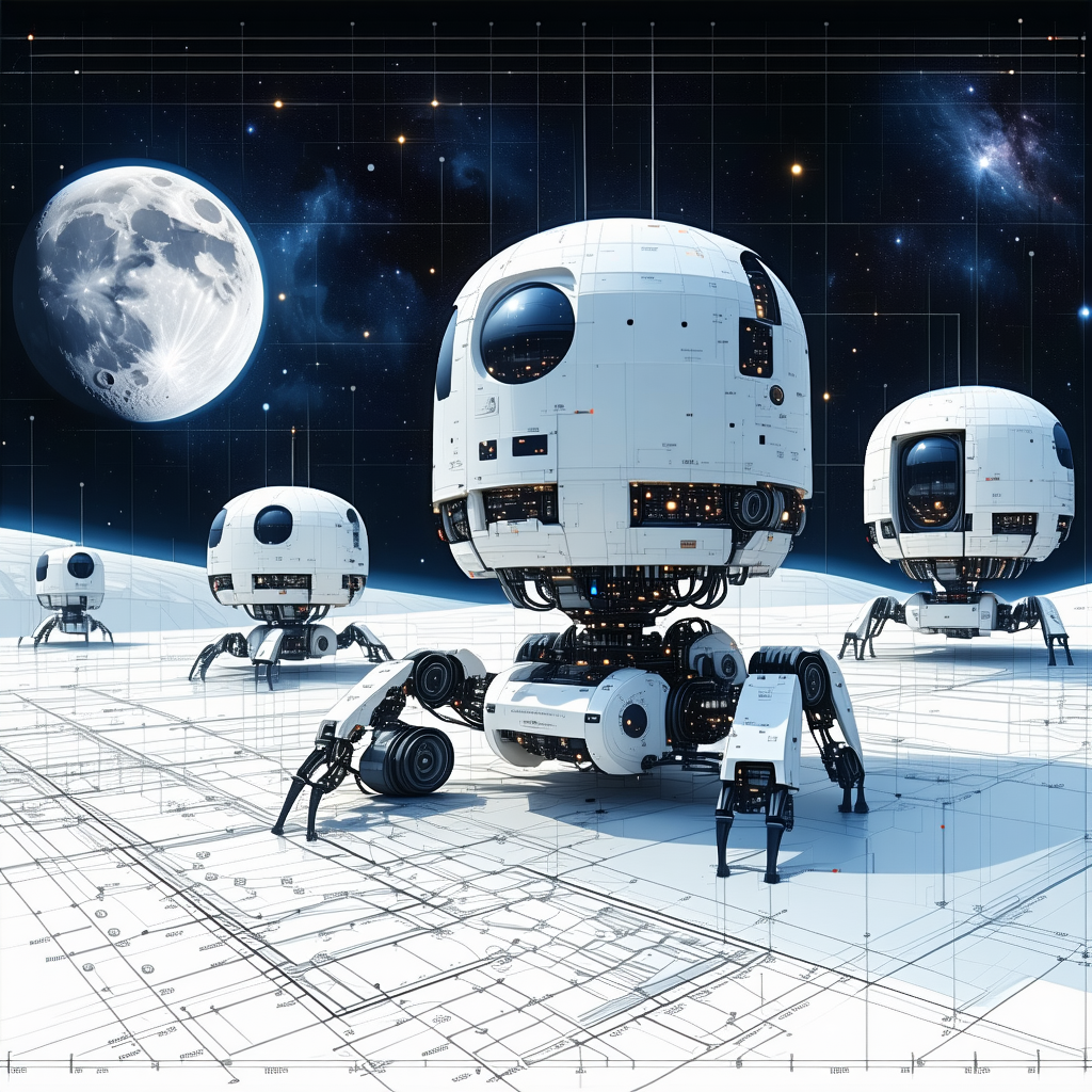 image, there four white robots