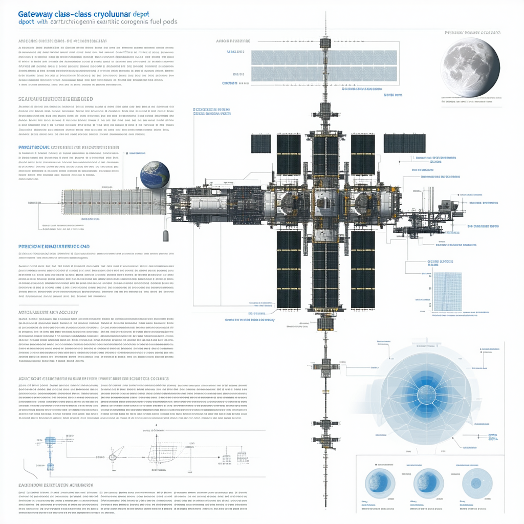 A Large Spacecraft Is Shown In A Diagram, With Various Parts Labeled