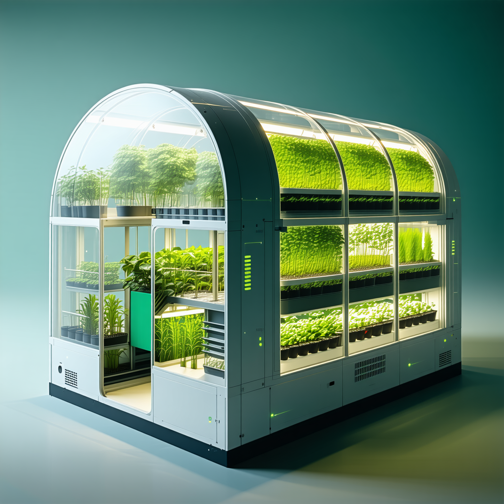 A Large, White, And Glass-enclosed Structure That Houses A Variety Of Plants