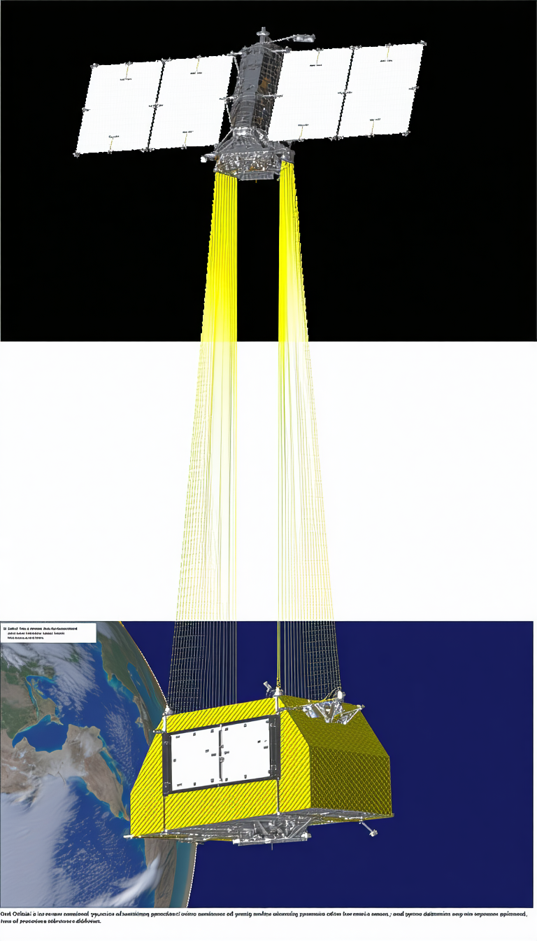 A Large, Yellow, And Black Spacecraft Floating In The Air