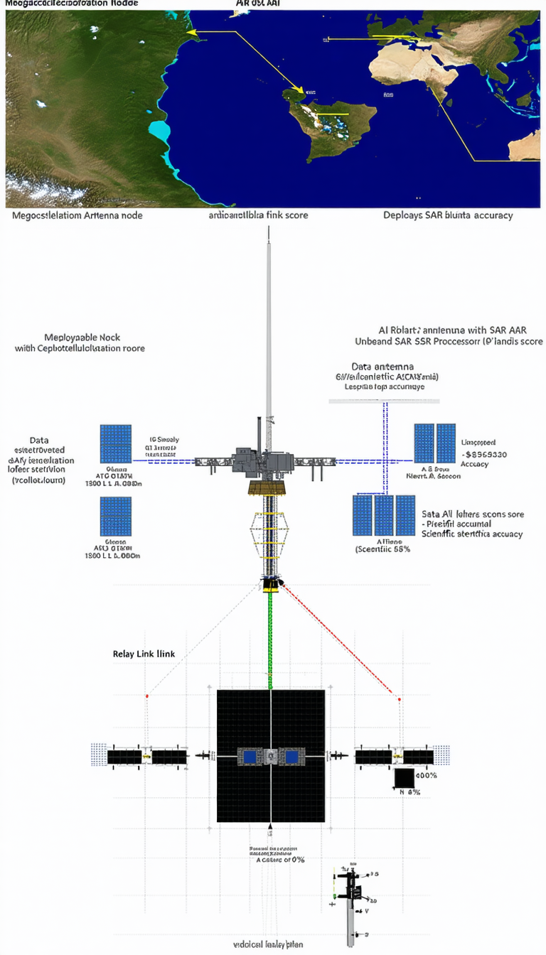 The Image Is A Diagram Showing The Different Components Of A Satellite System