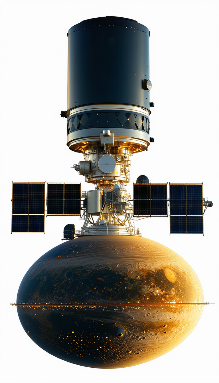 A Large Satellite Dish Is Shown In The Image, With A Space Station On Top Of It