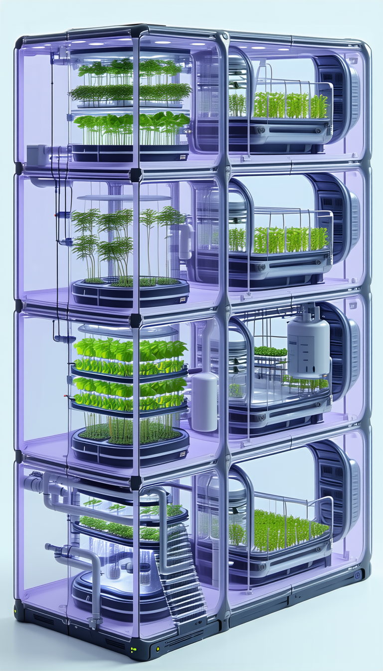 In The Image, There Is A Large, Multi-layered Structure Filled With Various Plants