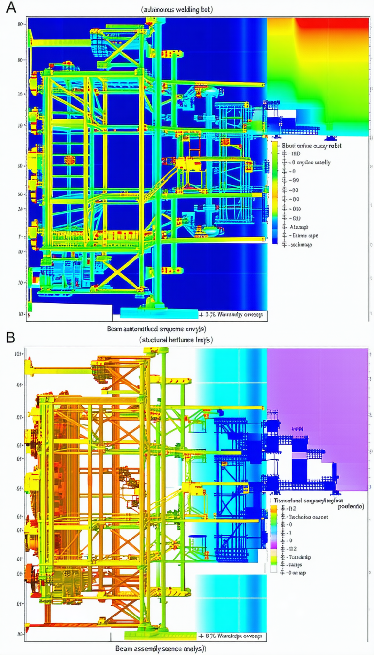 The Image Is A 3d Computer-generated Model Of A Large Structure, Possibly A Building Or A Bridge