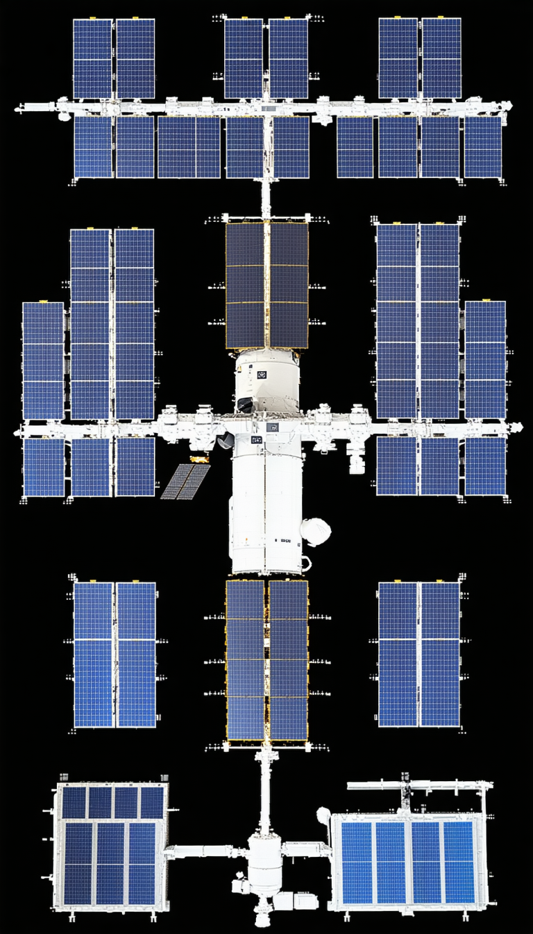 A Large Spacecraft With A Solar Panel Array On Its Side