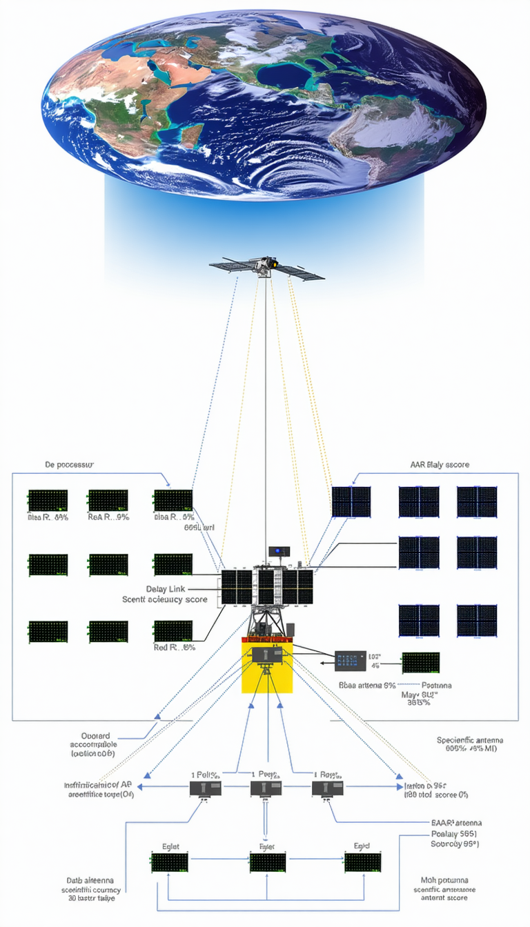 The Image Is A Diagram Showing The Relationship Between A Satellite And A Ground Station