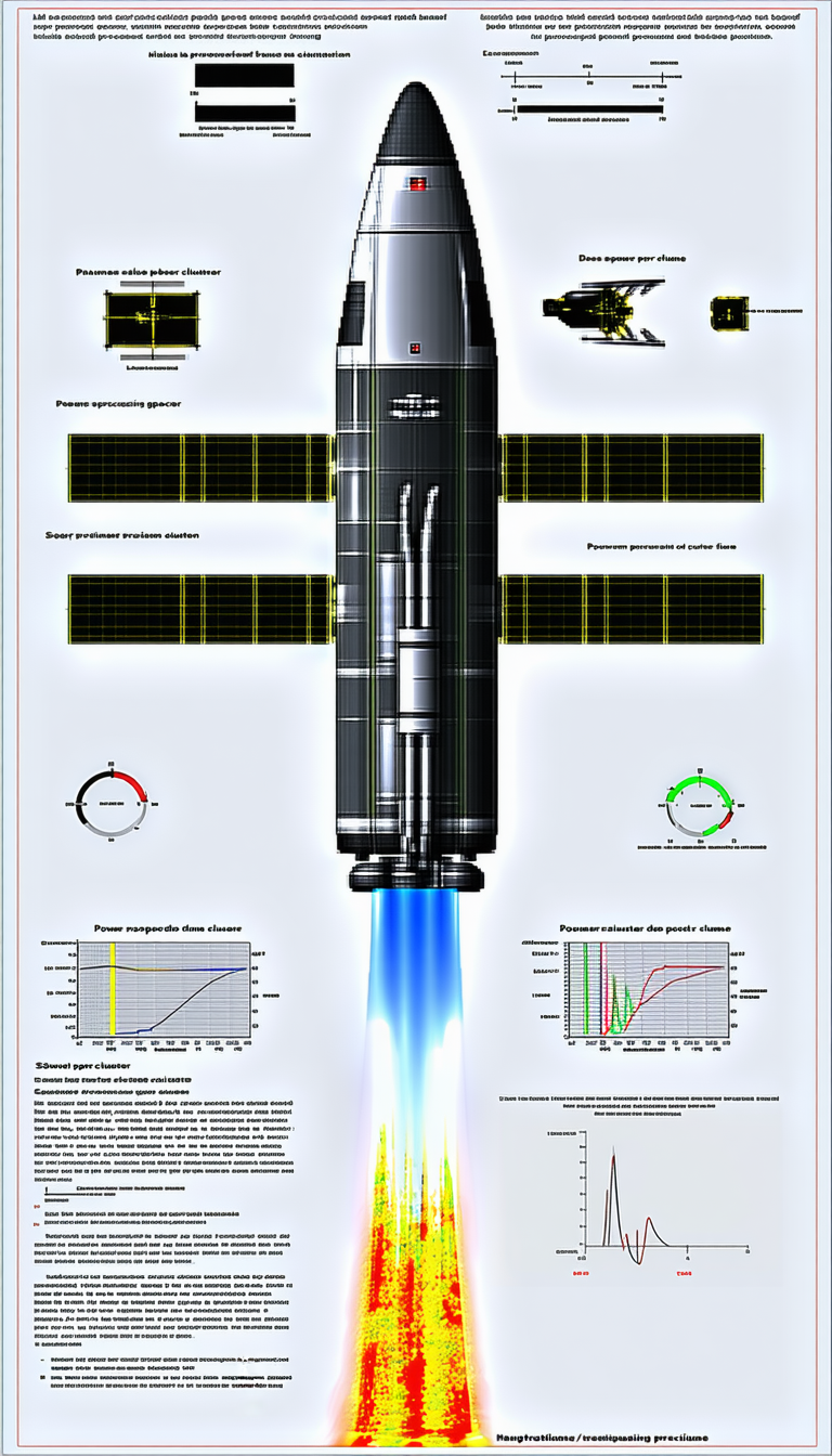 The Image Is A Poster That Features A Rocket Ship With A Blue And Yellow Trail Behind It