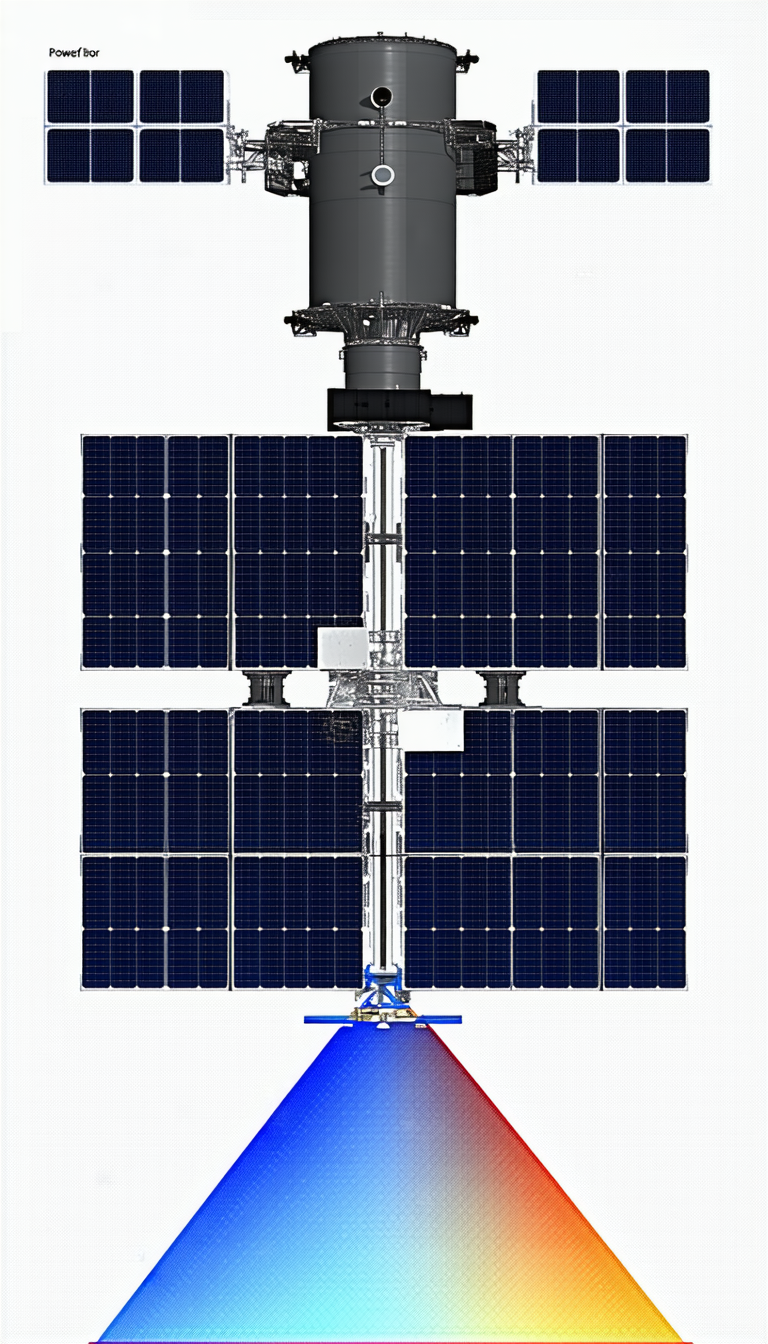 A Large Satellite With A Solar Panel On Top