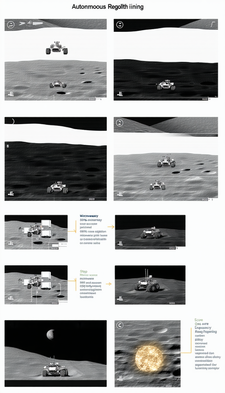 The Image Is A Collage Of Four Different Pictures Of A Rover On The Moon